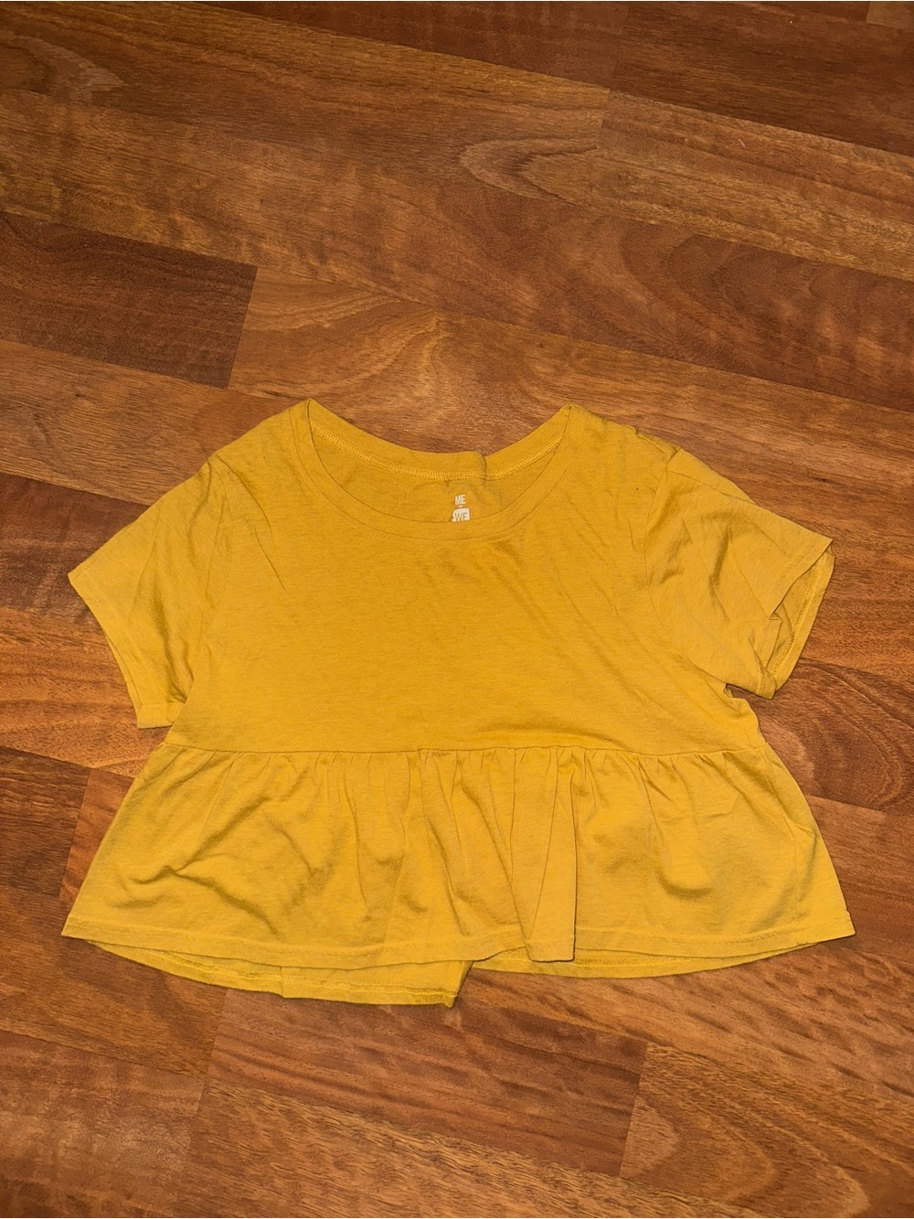 Me to We PacSun Womens' Yellow Peplum Short Sleeve Tee
